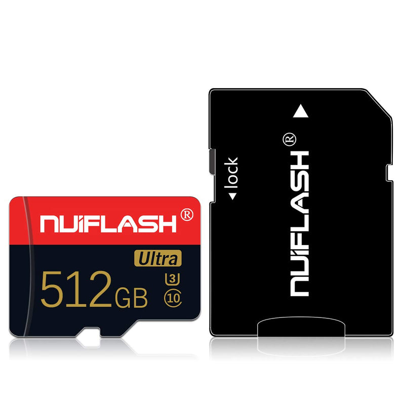 [Australia - AusPower] - Micro SD Card 512GB Memory Card with A SD Card Adapter Class 10 TF Card High Speed Memory Card for Camera Tachograph Tablet HHJ-512GB 