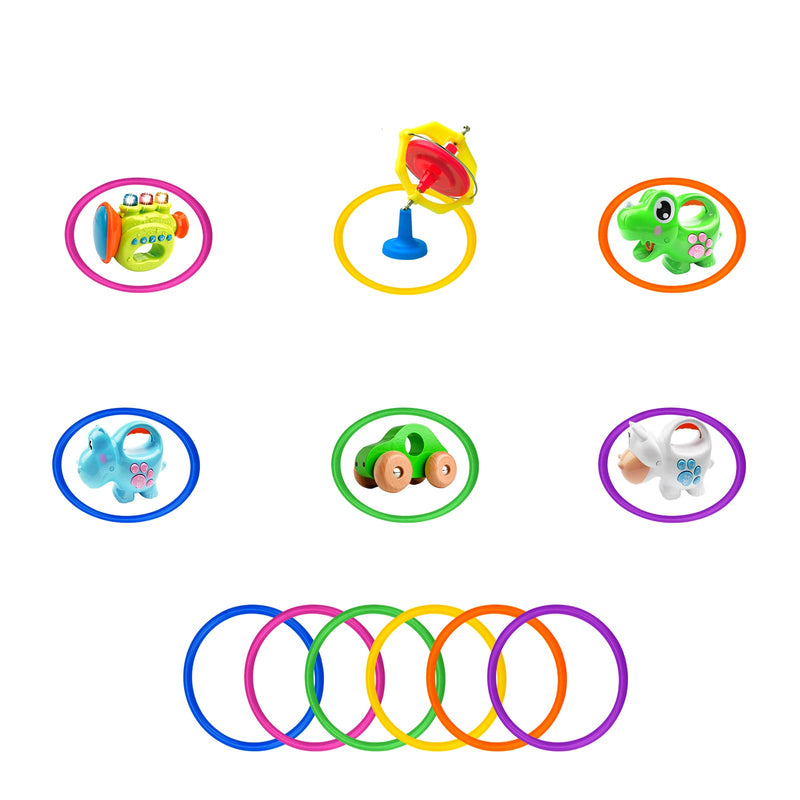 [Australia - AusPower] - Topbuti 24 Pcs Multicolor Plastic Toss Rings Kids Ring Toss Game Carnival Rings for Speed and Agility Practice Games, Garden Backyard Outdoor Games, Bridal Shower Game, Game Booth （3.1 Inch） 
