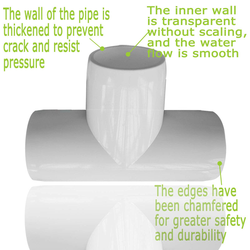 [Australia - AusPower] - EPHECH 3 Way 1/2Inch Tee PVC Fittings, 24PCS Heavy Duty PVC Pipe Fitting PVC Furniture Grade Fitting Connector for Water Supplies Build PVC Furniture DIY Garden Shelf Greenhouse 