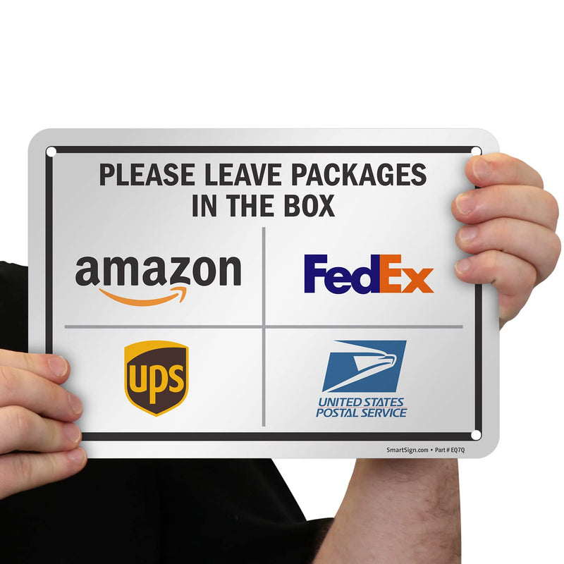[Australia - AusPower] - SmartSign 7 x 10 inch “Please Leave Packages in The Box - Amazon, FedEx, UPS, USPS” Delivery Instructions Metal Sign, 40 mil Laminated Rustproof Aluminum, Multicolor 