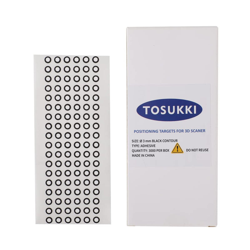 [Australia - AusPower] - TOSUKKI 3mm/1.5mm/0.8mm/0.4mm Positioning Targets for 3D Scaner,Reference Point Markers/Reflection Markers for 3D Scaning（3000 Per Box） Ø0.4mm 