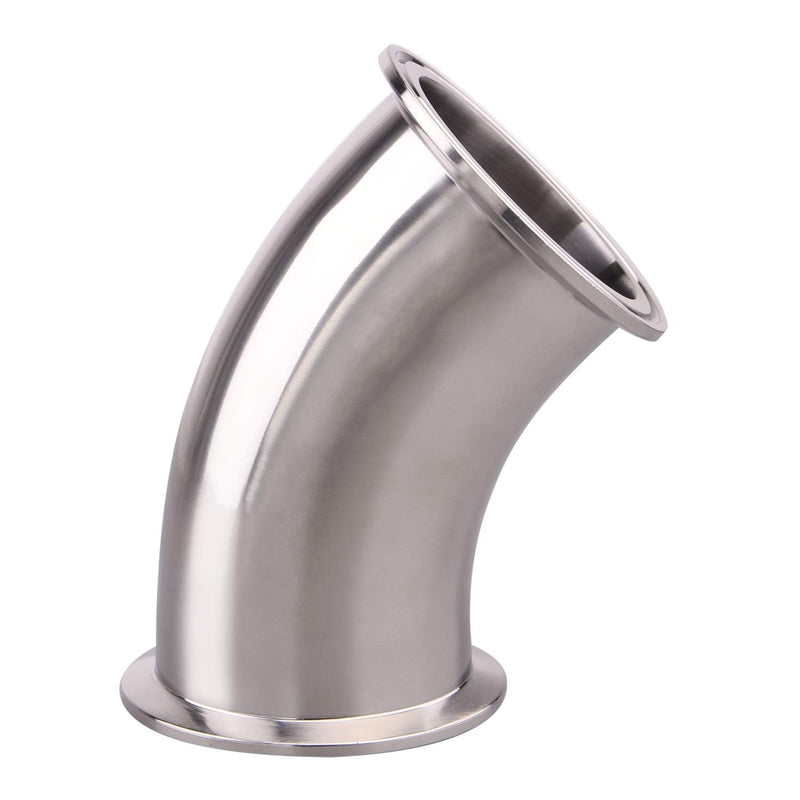 [Australia - AusPower] - DERNORD 45 Degree Elbow | 2.5 Inch Tube OD Stainless Steel 304 Pipe Fitting Fits Tri Clamp 2.5 Inch (2.5" Pipe OD) 2.5" Pipe OD 