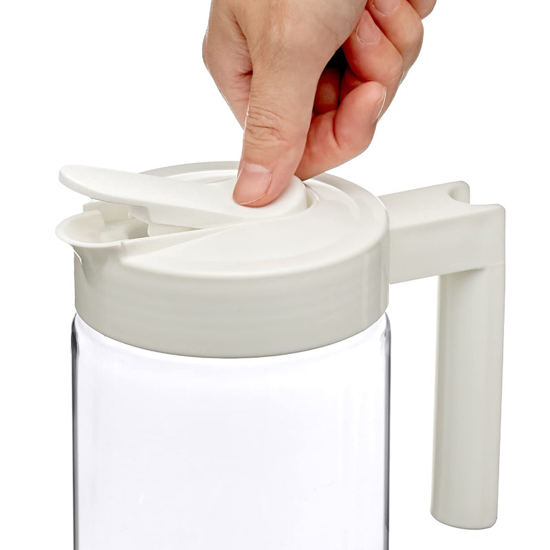 [Australia - AusPower] - Amazing Abby - Skinny - Tritan Pitcher (64 oz), Unbreakable Plastic Pitcher, BPA-Free, Heat-Resistant, Dishwasher-Safe, Great for Both Iced and Hot Drinks, Indoors and Outdoors, White 
