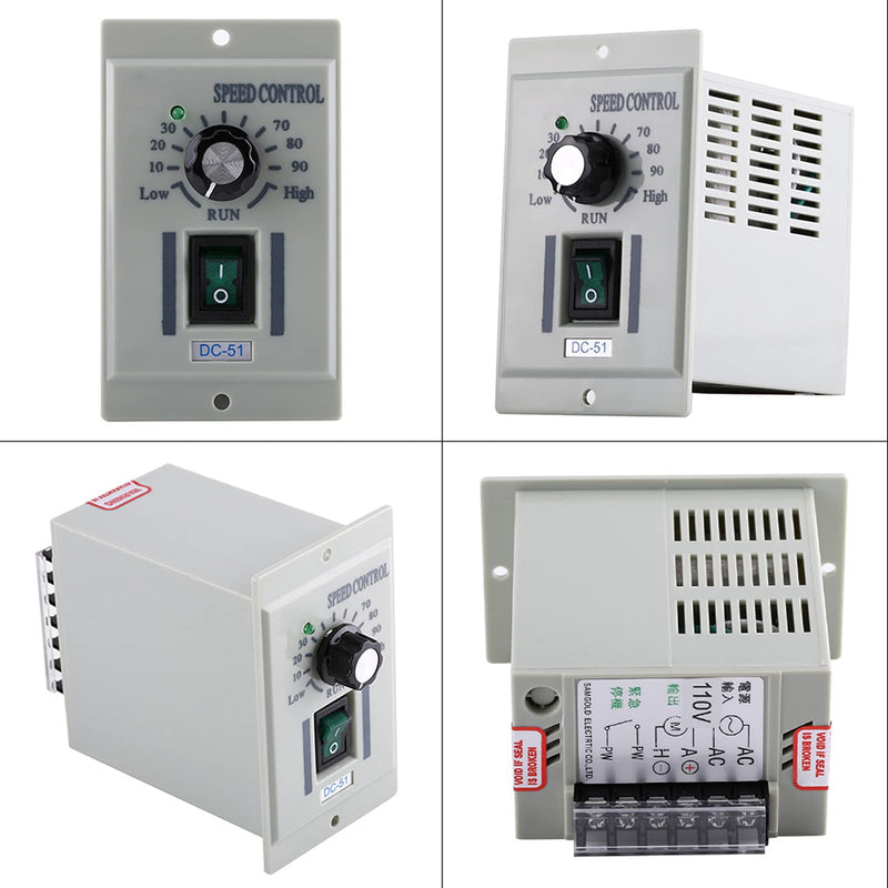 [Australia - AusPower] - DC Motor Speed Controller AC 110V Input DC 24V-90V Output Motor Speed Controller Switch Electric Speed Regulator for Permanent Magnet DC Motor 400W DC-51 
