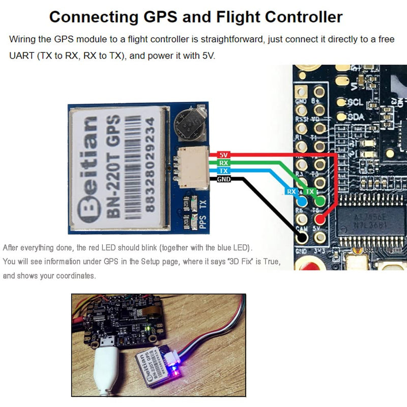 [Australia - AusPower] - DIYmalls BN-220T GPS Module GNSS Glonass 4M Flash for Arduino Pixhawk CC3D Flight Control 