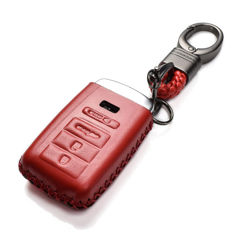 [Australia - AusPower] - Vitodeco Leather Smar Key Fob Case Compatible with Acura RDX, MDX, ILX, TLX 2016-2020 (4-Button, Red) 4-Button 