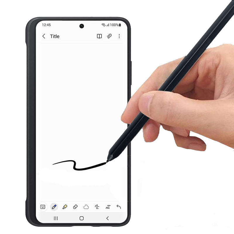 [Australia - AusPower] - S21 Ultra Silicone Case with S21 Ultra Stylus Pen and Nibs Replacement for Samsung Galaxy S21 Ultra 5G（Black） 