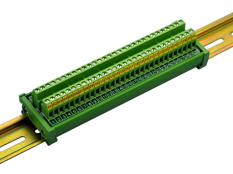 [Australia - AusPower] - Electronics-Salon DIN Rail Mount 30 Position 24A / 400V Screw Terminal Block Distribution Module. 