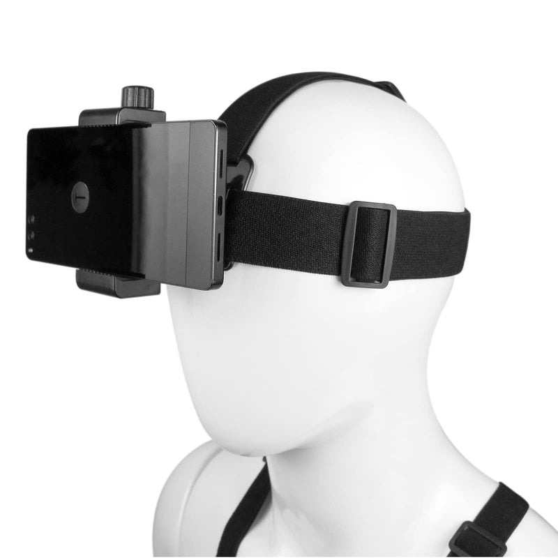 [Australia - AusPower] - Phone Chest Mount Harness Vest and Head Strap Clip Holder for POV/VLOG, Compatible with iPhone 13 12 11 Pro Max X Xs Xr 8 7 6 Plus,Samsung and 4 to 7 inch Phones 