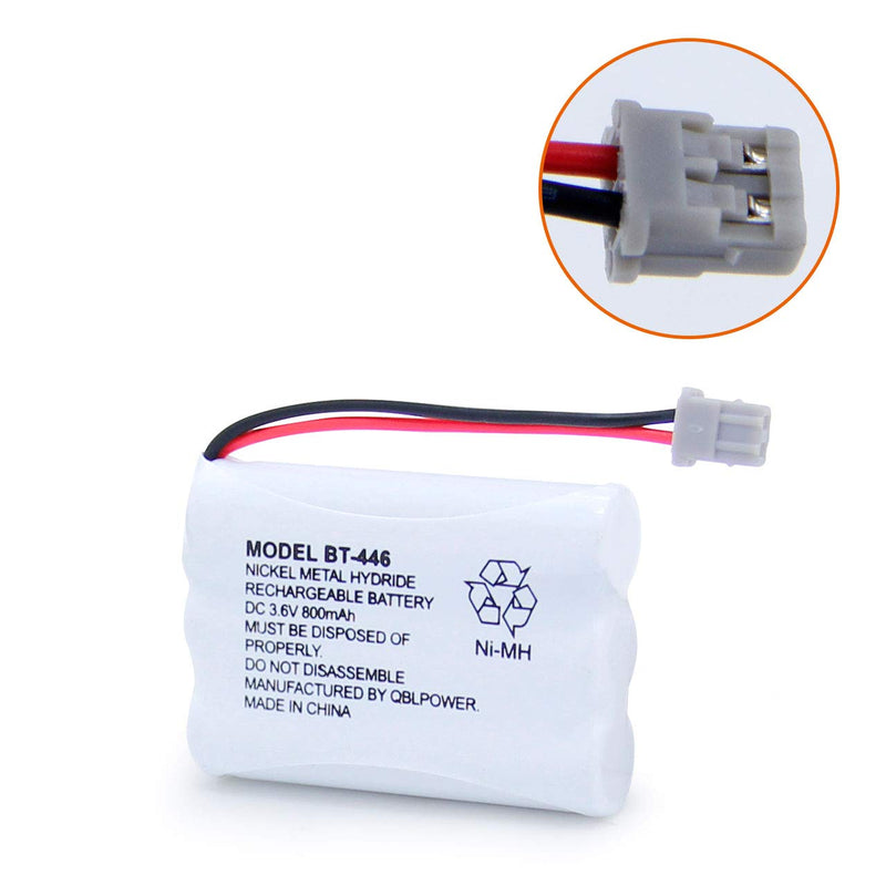 [Australia - AusPower] - QBLPOWER BT446 BT-446 Cordless Phone Battery Rechargeable Compatible with Uniden BBTY0503001 BT-1004 BT-1005 GE-TL26402 BT-504 CPH-488B 3.6V 800mAh (2 Pack) 