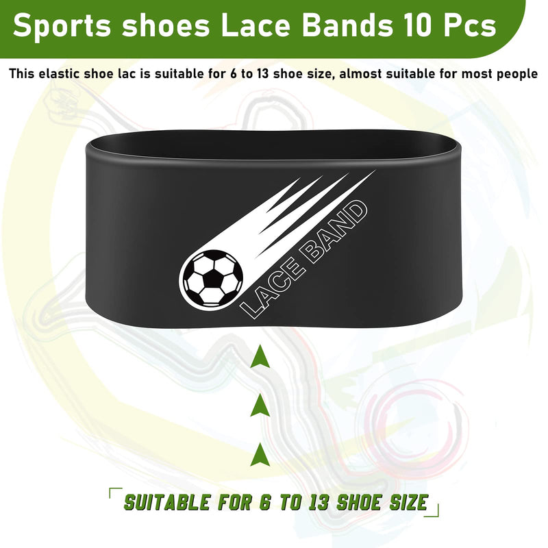 [Australia - AusPower] - Jecery Youth Lace Bands Soccer Cleat Lace Protector Cleat Covers Elastic Shoe Laces Rubber Shoe Covers Soccer Equipment Accessories for Soccer Sports Cleats Occasion 