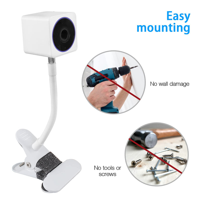 [Australia - AusPower] - HOLACA Baby Monitor Flexible Clip Mount for Wyze Cam OG,Wyze Cam Outdoor v1/v2,Wyze Cam pan/pan v2/pan v3,Wyze Cam V3/V3 PRO Twist Versatile Mounting Kit for Wyze Cam Baby Monitor (Clip Mount) 