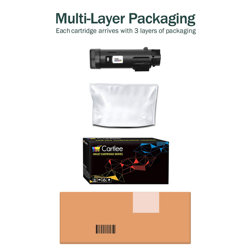 [Australia - AusPower] - Cartlee Set of 4 Compatible High Yield Laser Toner Cartridges for Xerox Phaser 6510 6510/dni 6510/dn 6510/n Workcentre 6515 6515/dni 6515/dn 6515/n Printer (1 Black, 1 Cyan, 1 Magenta, 1 Yellow) 