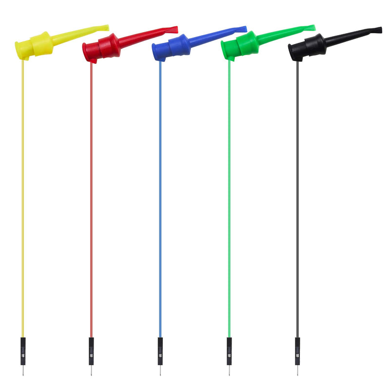 [Australia - AusPower] - Goupchn Mini Grabber Test Hooks to Breadboard Male Jumper Wires Soft Flexible Silicone Test Leads for Electrical Testing P1534 