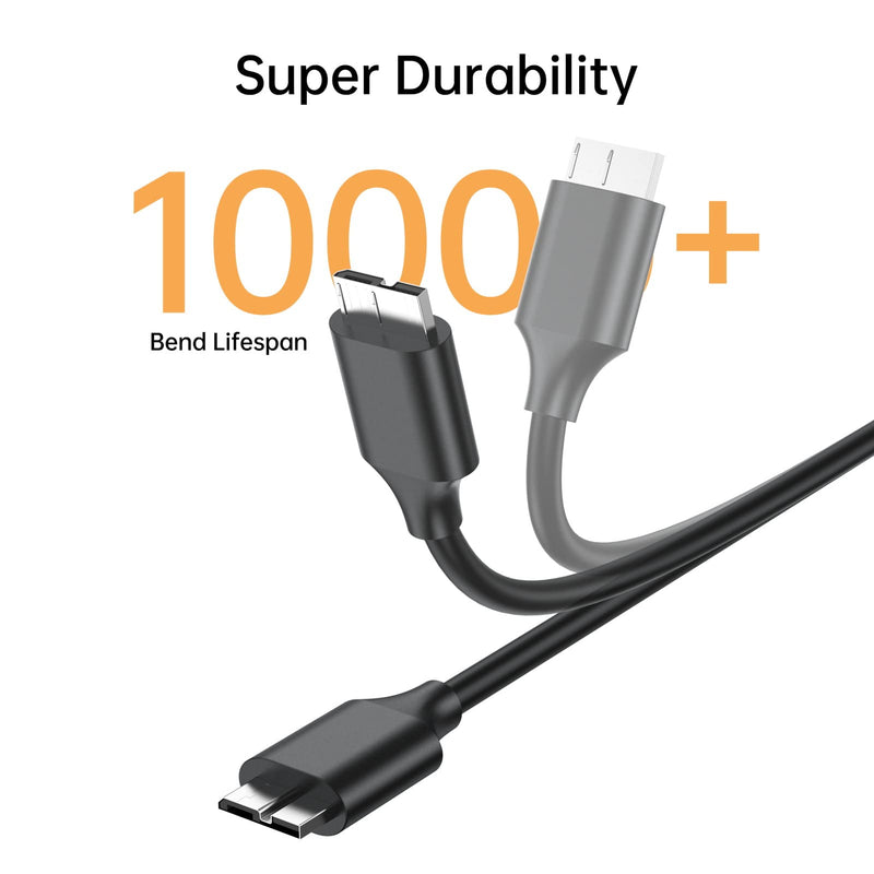 [Australia - AusPower] - USB C Hard Drive Cable 1FT, URELEGAN USB Type C to Micro B 3.0 Cable Charger Cord Compatible with Samsung Galaxy S5 Note 3, Toshiba Seagate WD West Digital External Hard Drive, Camera and More 1 1 Feet 