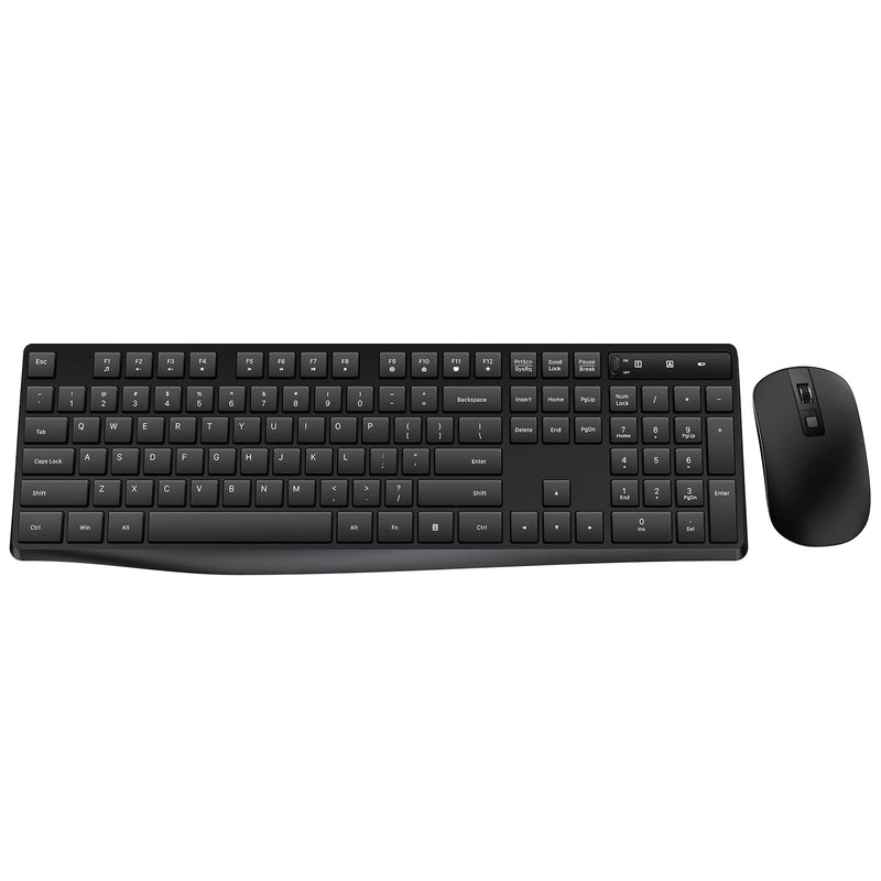 [Australia - AusPower] - Wireless Keyboard and Mouse Combo, Lovaky 2.4G Full-Sized Ergonomic Keyboard Mouse, 3 DPI Adjustable Cordless USB Keyboard and Mouse, Quite Click for Computer/Laptop/Windows/Mac 1 Pack Black 