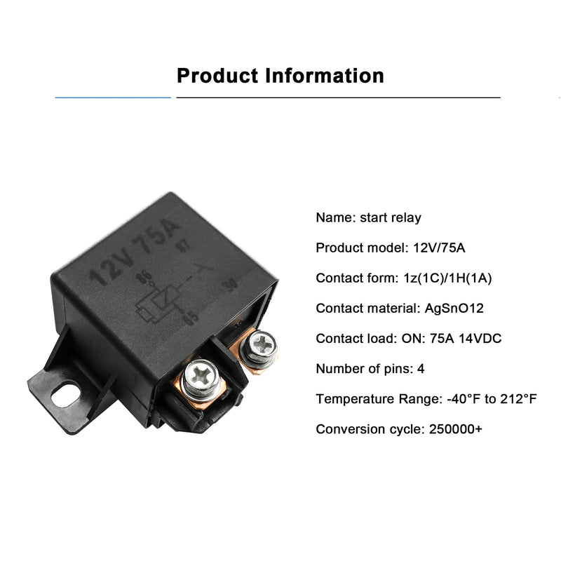 [Australia - AusPower] - 0332002168 Normal Open Power Relays 12V 75A Fits for Bosch Starter Relay Replace V23232-D0001-X001 