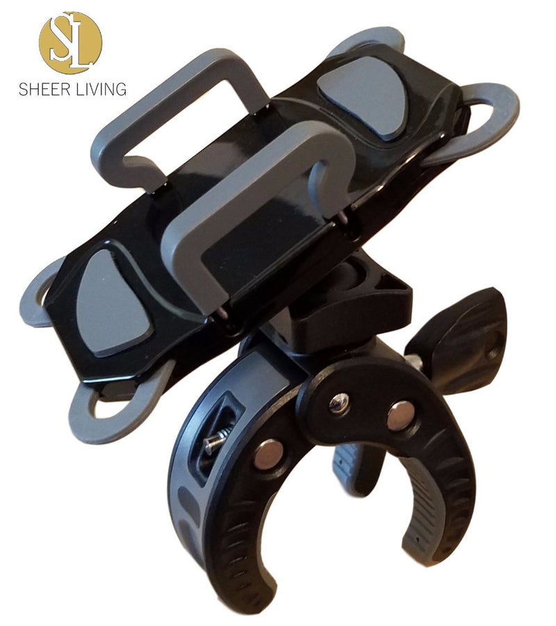 [Australia - AusPower] - Stroller Phone Holder, Shopping Cart Phone Holder, Golf Cart Phone Holder, Bike Phone Mount, for Motorcycle, Scooter, ATV, Boat, Spin Bike, Bicycle Handlebar- Universal- iPhone, Cell Phone Clamp 