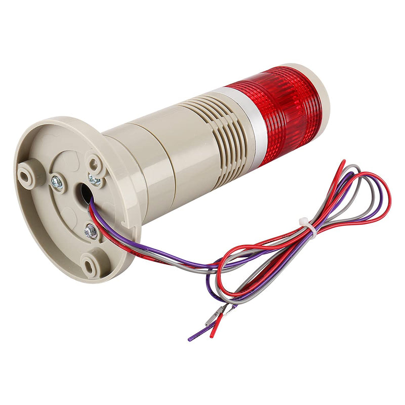 [Australia - AusPower] - Baomain Alarm Warning Light 24V DC Industrial Buzzer Continuous Red LED Signal Tower 