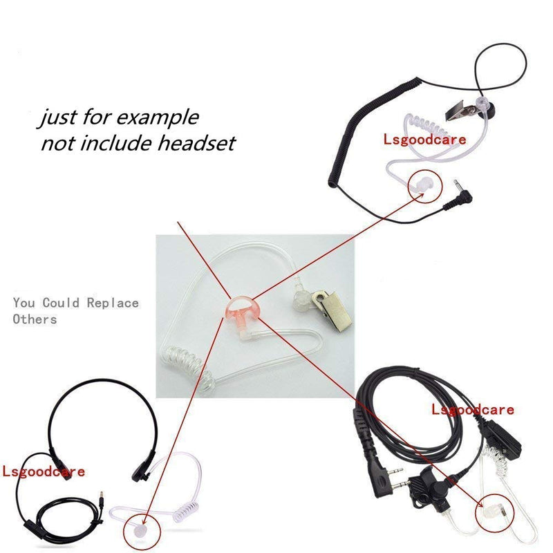 [Australia - AusPower] - Radio Ear Mold Ear Bud Pink Small, Lsgoodcare Earmold Earbuds Replacement Left Right Ear for 2 Way Radio Acoustic Coil Tube Earpiece, Insert Earmould Soft Walkie Talkie Ear Pieces, 3 Pairs 