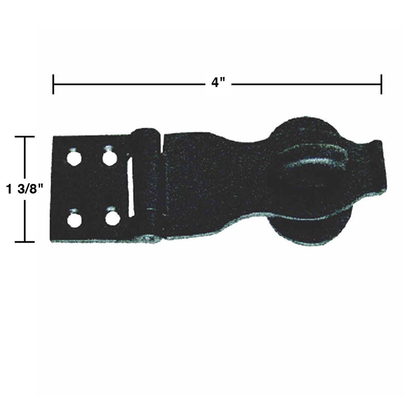 [Australia - AusPower] - Decorative Black Wrought Iron Hasp Lock 4" X 1.75" Heavy Duty Rust Resistant Hasp Latches Safety Padlock Clasps for Cabinets, Chests Or Doors with Screws | Renovators Supply Manufacturing 