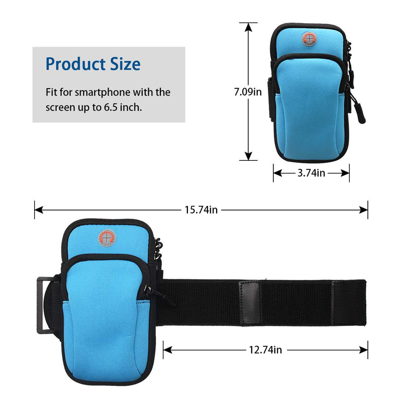 [Australia - AusPower] - Universal Armband Case for iPhone 11 Pro Max/11 Pro/11/X/8/7/6, Sports Arm Bag Pouch for Cell Phone Running/Fitness/Outdoor Sports (Blue) Blue 