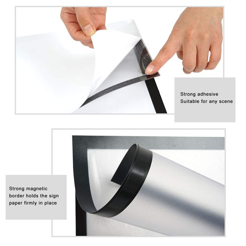 [Australia - AusPower] - PUJIANG 8x11.5 Magnetic Sign Holder, Double Sided Window Self-Adhesive Frames, Durable PVC and Strong Magnetic Display Frame for Office Wall/Door/Window/Refrigerator Display (Black, 6Pack) Black 6 Packs A4 
