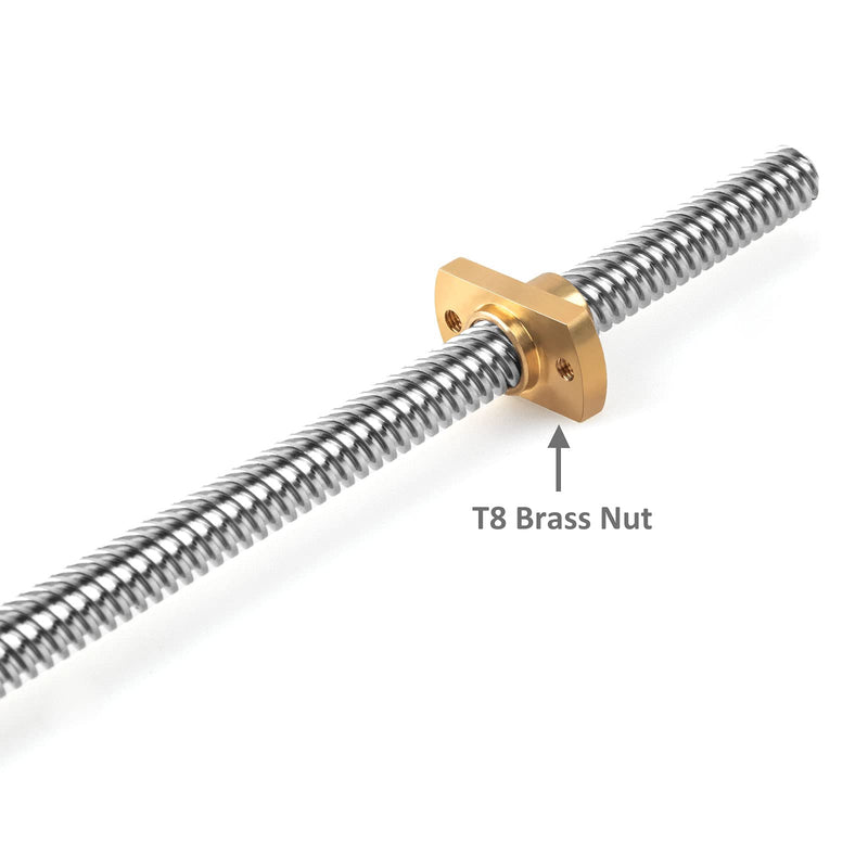 [Australia - AusPower] - Redrex 365mm T8 Z Axis Lead Screw Z Rod Stainless Steel Threaded Rod with Brass Nut Z-axis Upgrade Kit for Ender 3 V2 Ender 3 Pro Ender 3 Voxelab 3D Printer 