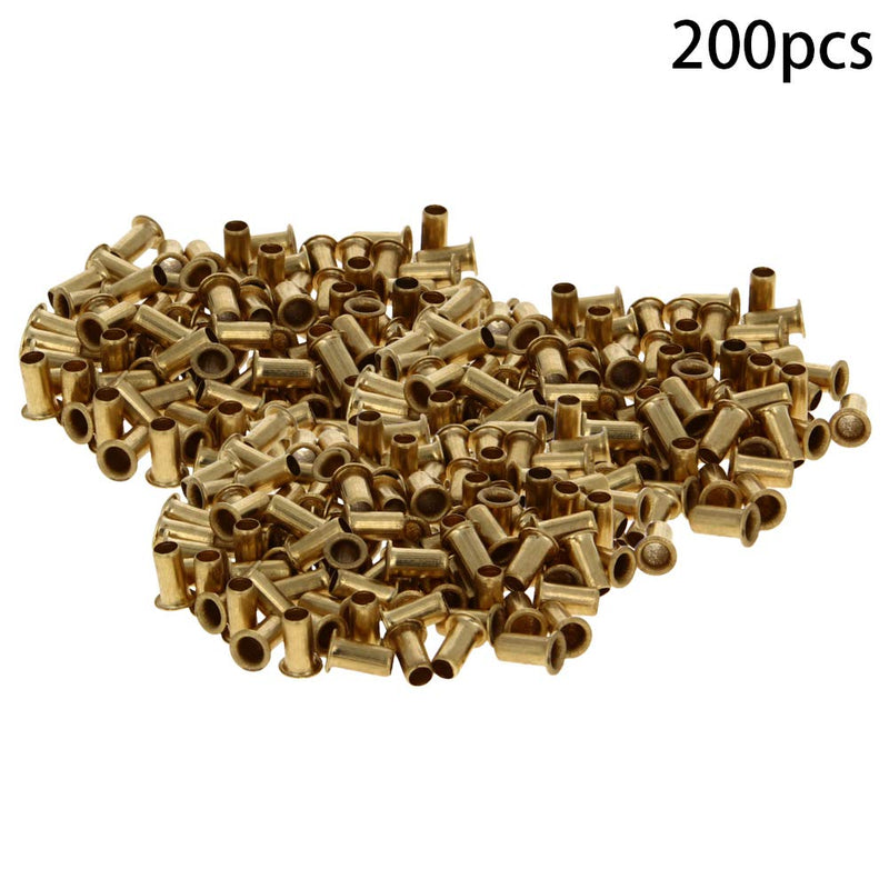 [Australia - AusPower] - MroMax 200PCS Hollow Rivet 0.31" x 0.16"(Length x Outer Diameter) Through Hole Copper Hollow Rivets Grommets Double-Sided Circuit Board PCB 