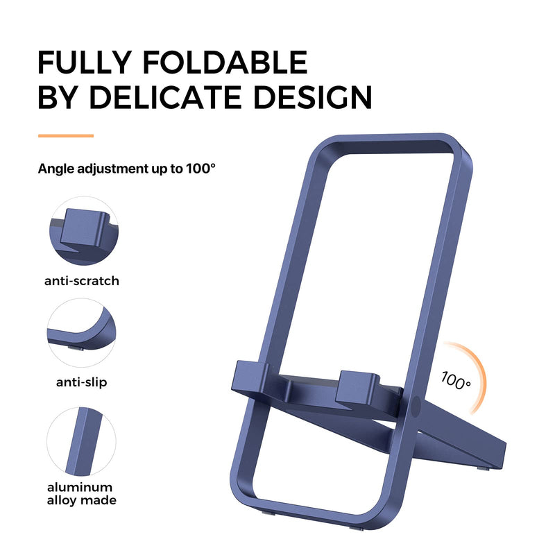 [Australia - AusPower] - DIGIFORCE Cell Phone Stand, Aluminum Desktop Phone Stand Holder, Angle Adjustable, Foldable and Portable Phone Stand - Navy Blue 