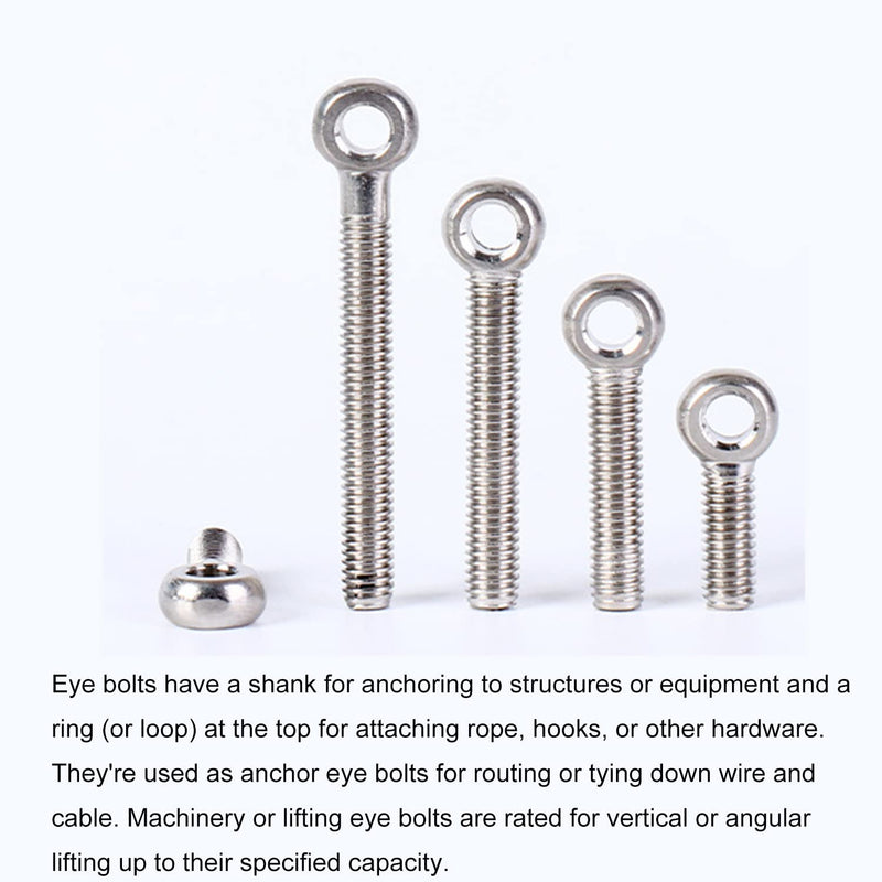 [Australia - AusPower] - MroMax M6 x 70mm Machinery Shoulder Swing Lifting Eye Bolt 304 Stainless Steel Metric Thread 2pcs M6*70 