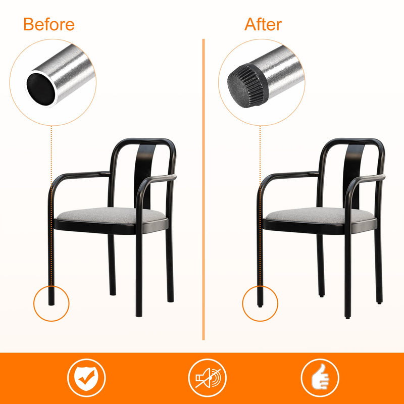 [Australia - AusPower] - uxcell 8Pcs Inserts for Round Tubes with Leveling Feet, for 35mm/1.38" OD Round Tube, M8 Thread Black Plastic Furniture Chair Leg Plug Blanking End Caps Insert Plugs 8 