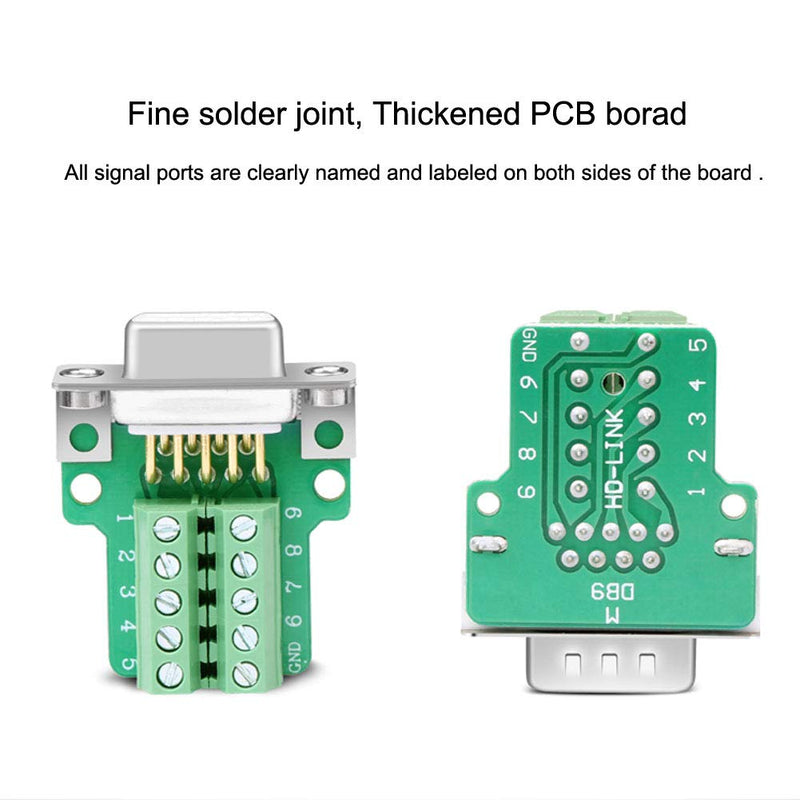 [Australia - AusPower] - COMOPEZ 2Pcs DB9 Breakout Connector Solderless RS232 D-SUB Serial to 9-pin Port Terminal Female Adapter Connector Breakout Board Module with Case 