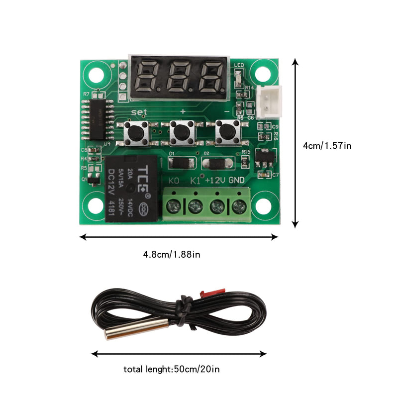 [Australia - AusPower] - 2PCS Temperature Controller Module XH-W1209 Digital Display Thermostat -50-110¡ãC Electronic Thermometer with 10A One-Channel Relay and Waterproof Sensor Probe 