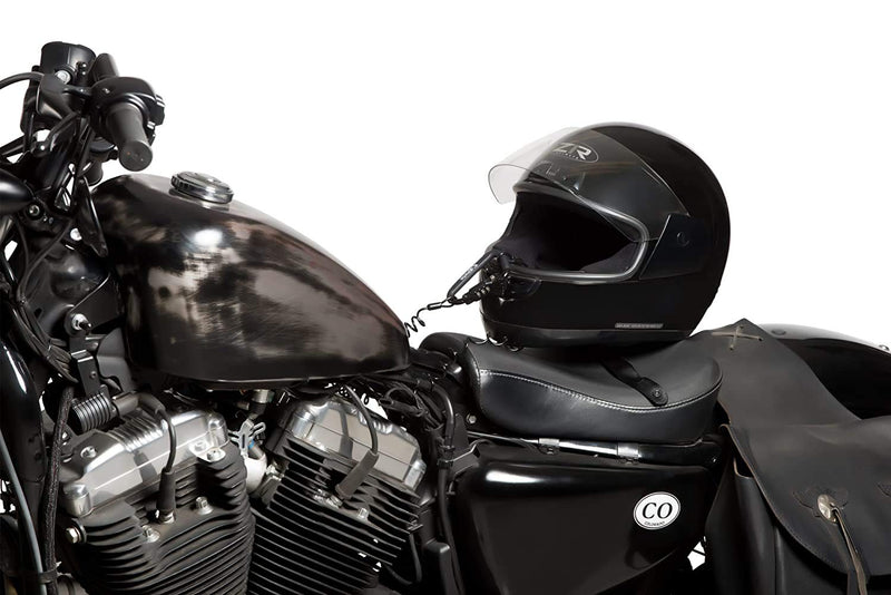 [Australia - AusPower] - Motorcycle Helmet Lock & Cable. Sleek Black Tough Combination PIN Locking Carabiner Device Secures Your Motorbike, Bicycle or Scooter Crash Hat (and Jacket) to Your Bike. 