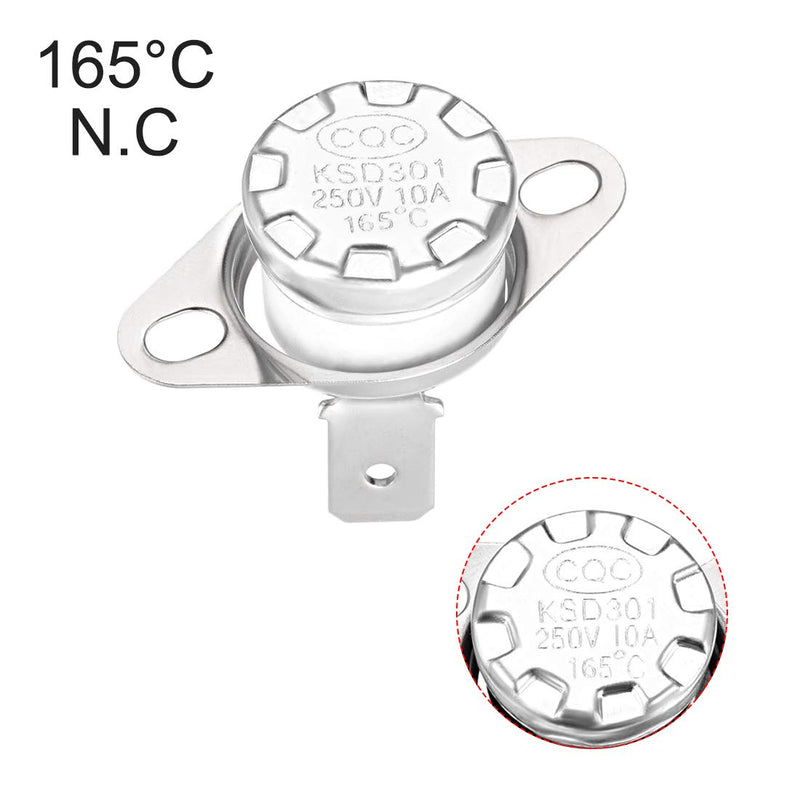 [Australia - AusPower] - uxcell KSD301 Thermostat 165°C/329°F 10A Normally Closed N.C Adjust Snap Disc Temperature Switch for Microwave,Oven,Coffee Maker 5pcs 