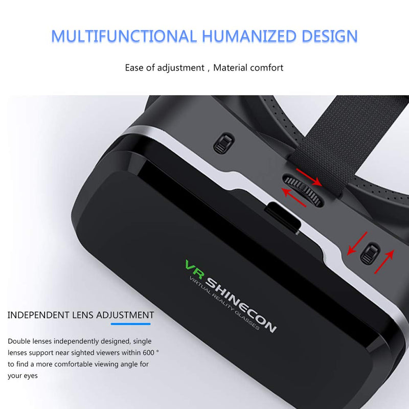 [Australia - AusPower] - VR Headset with Remote Controller,3D Glasses Virtual Reality Headset for VR Games & 3D Movies, VR Headset for iPhone & Android Phone,VR Glasses Suitable for Kids and Adults VR headphone with handle 