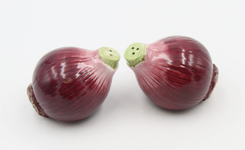 [Australia - AusPower] - Cosmos Gifts Purple Onion Salt and Pepper Set, Ceramic, 2-1/8-Inch 