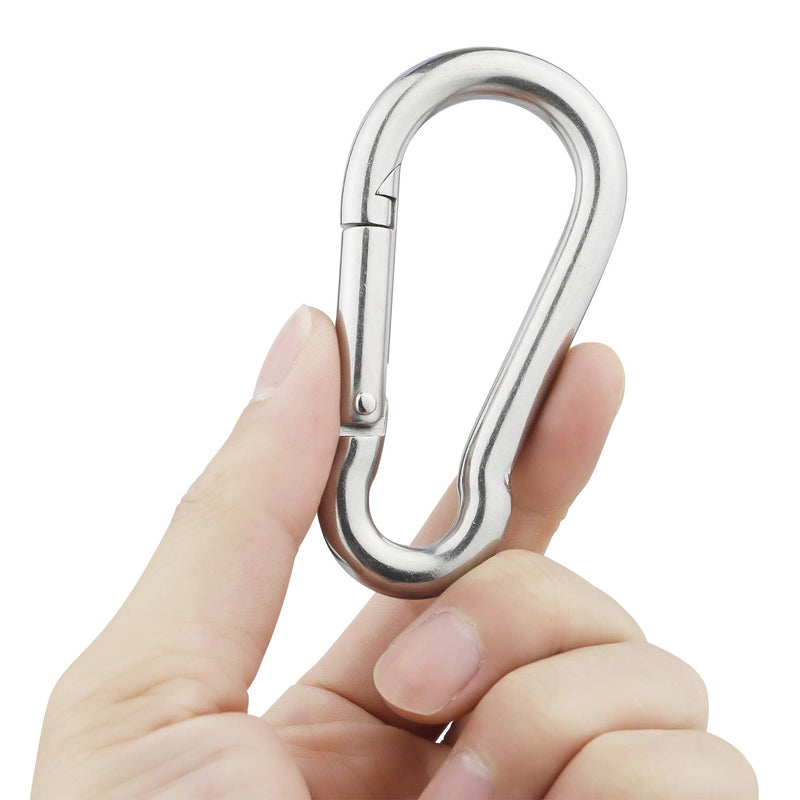 [Australia - AusPower] - BNYZWOT M4 5/32 inch Multifunctional Spring Snap Hook Quick Link Lock Ring Carabiner 40mm 304 Stainless Steel Set of 30 