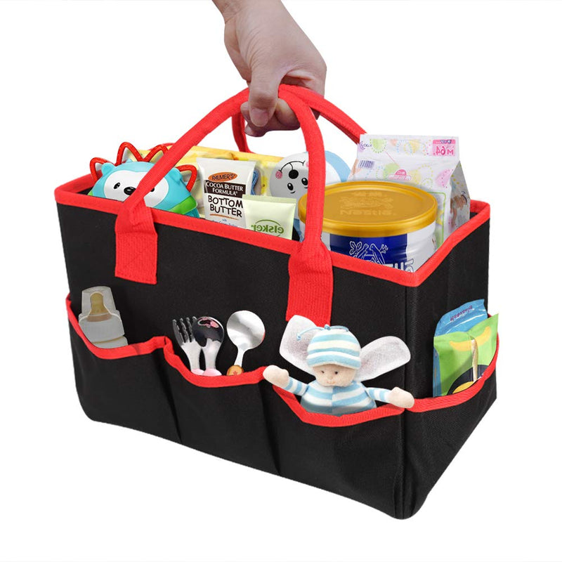[Australia - AusPower] - Godery Desktop File Folder Tote and Stock Organize, Fundamentals Art Organizer Storage Craft Tote Bag for Office Desk Organize, Make-up Storage Tote with Handles for Travel or Daily Use, Black 
