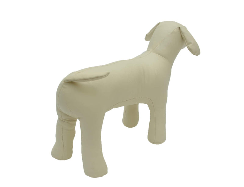 [Australia - AusPower] - Lovelonglong PU Leather Dog Mannequins Standing Models to Display for Dog Clothing Pet Shop Beige/Black M (Small Dog) 10inch Back, 15inch Chest 