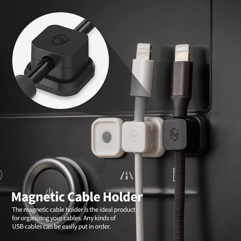 [Australia - AusPower] - Sinjimoru Magnetic Cable Clips, Multipurpose Cable Management for Car and Office Supplies, Self Adhesive Cable Organizer Clip. Magnetic Cable Holder (Magnetic Cable Holder [3 Pack], Black) 