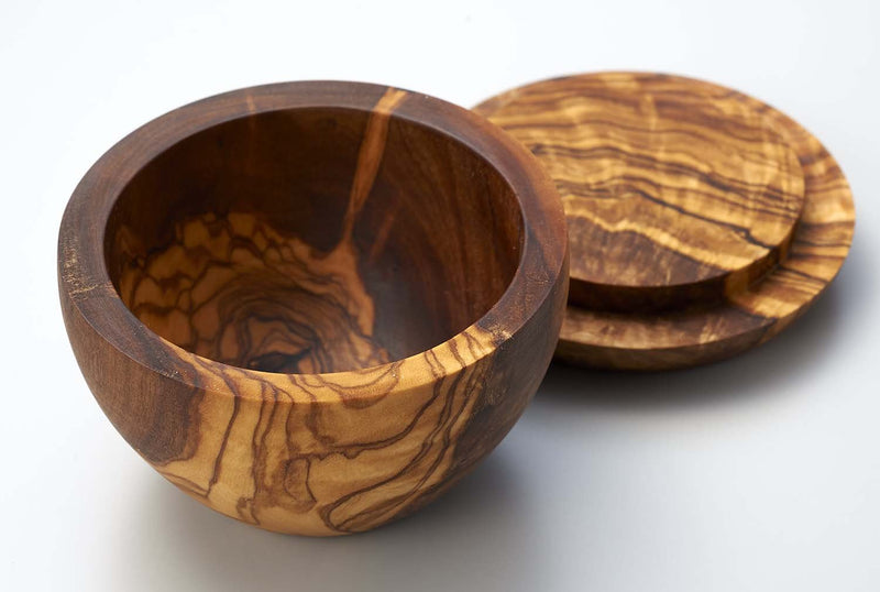 [Australia - AusPower] - Naturally Med Olive Wood Sugar Pot/Salt Keeper 