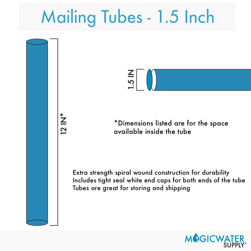 [Australia - AusPower] - 1.5 inch x 12 inch, Mailing Tubes with Caps (6 Pack) | MagicWater Supply 