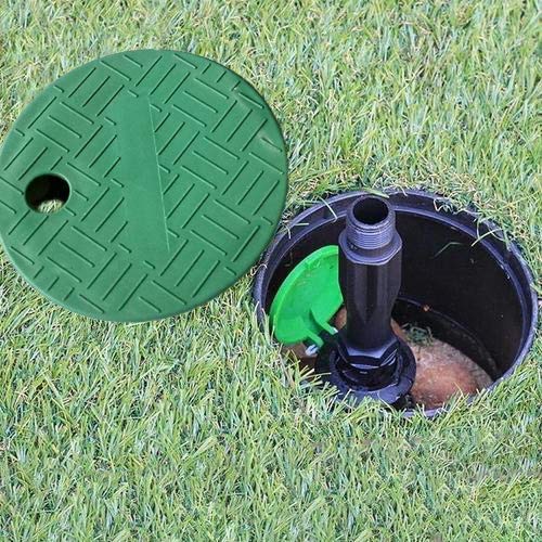 [Australia - AusPower] - Leader_Pneumatic Valve Box Cover Lid 6” Round Sprinkler System Irrigation Circular Valve Box Grn,2 Pack 