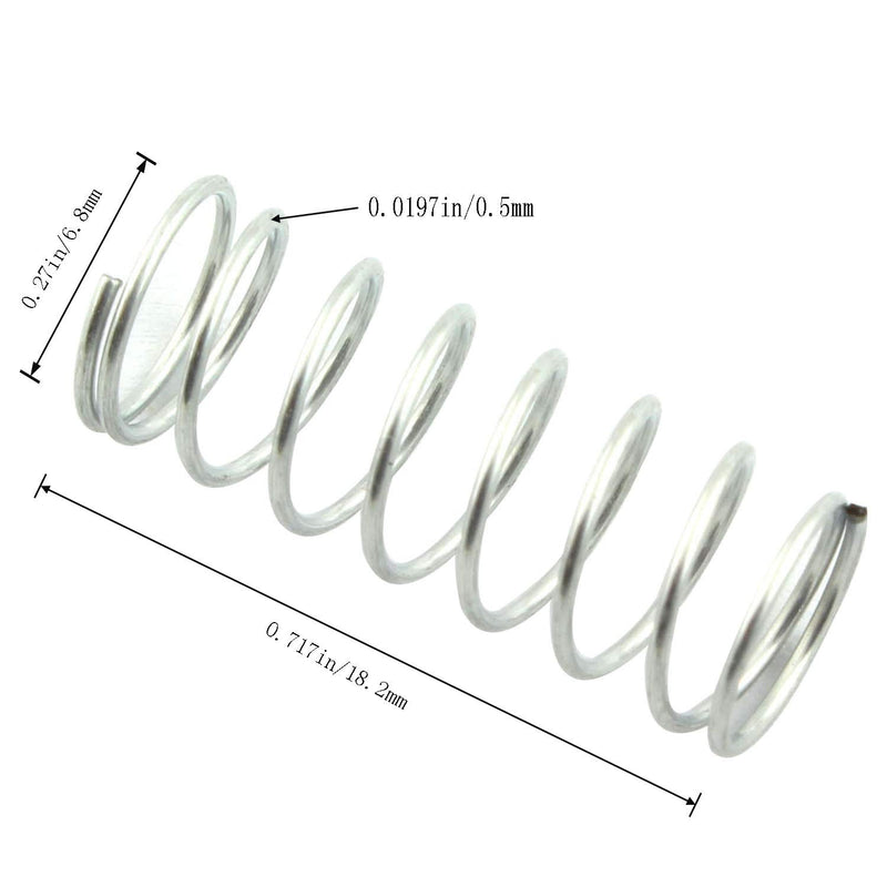 [Australia - AusPower] - Youliang 60pcs Compression Pressure Metal Spring Coil High Temperature Resistance Spiral Springs for Toy, Hardware and Battery 