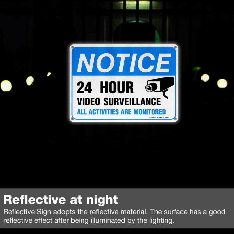 [Australia - AusPower] - Video Surveillance Sign, All Activities Are Monitored - 2/4 Pack - 7 x 10 Inches Rust Free .040 Aluminum Reflective - UV Protected, Waterproof, Weatherproof and Fade Resistant - 4 Pre-drilled Holes 10"x7"-2 park 