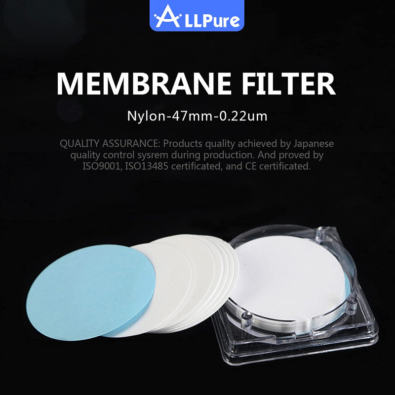 [Australia - AusPower] - Nylon Membrane Filters Diameter 47 mm Pore Size 0.22 μm Laboratory Filtration Membrane by Allpure Biotechnology [100 Piece per Box] (Nylon, 47mm-0.22μm) Nylon 47mm-0.22um 