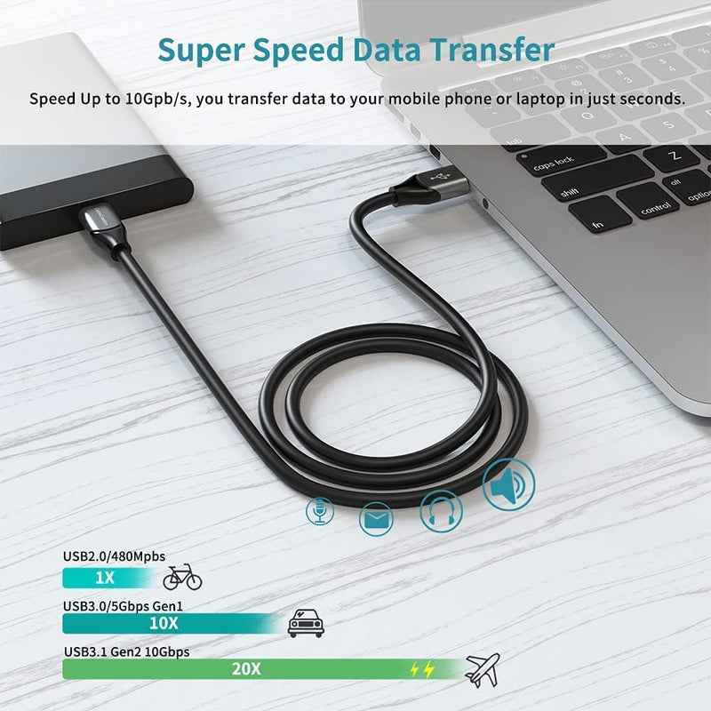 [Australia - AusPower] - Bundle – 2 Items: USB3.1 C Female to USB Male Adapter + USB3.1 A to C 10Gbps Cable 1.0m 