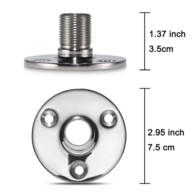 [Australia - AusPower] - ZOMCHAIN Antenna Mount Base Marine Grade 316 Stainless Steel 